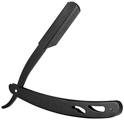 OskingStainless Steel Matte Black Razor Straight Edge Barber Blade Shaving Razor For Men