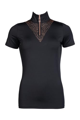 HKM Damen Rosegold Glamour Style Funktionsshirt, Schwarz, XS
