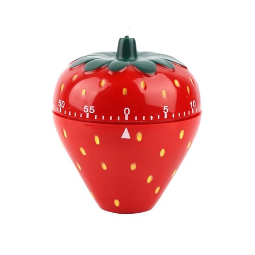 Nricrlus キッチンタイマー 60分計 料理用タイマー いちご型 電池不要 メカニカルタイマー タイムタイマー 時間管理 防水 操作簡単 勉強 学習用 料理用 家庭用 おしゃれ