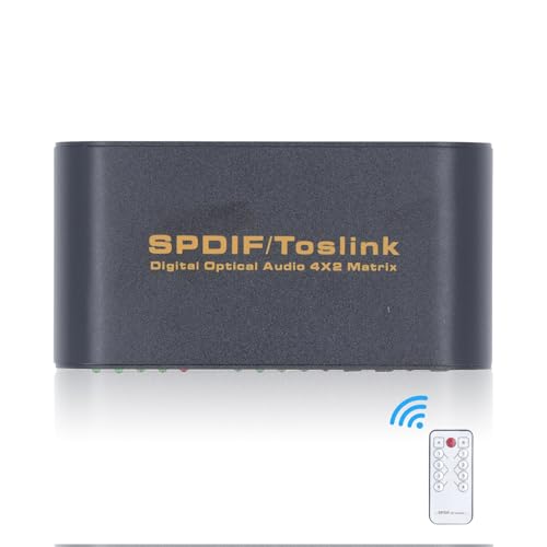 SPDIF �f�W�^�����I�[�f�B�I 4x2 �ADVD HDTV �p�f�W�^�����I�[�f�B�I�X�C�b�`���[�A�����R���t�� SPDIF 4x2 �}�g���b�N�X���X�C�b�`�A4 ���� 2 �o�� (�č��v���O)