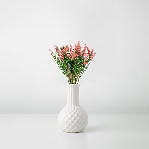 Image of Homeverse Fresh Lavender 12Pcs Lavender Fake Plant 14Inch Height Bouquet, Green Stems Bundled for Decorative Items for Diwali, Home, Room, Office, Bedroom, Anniversary, Deepawali (Pink)