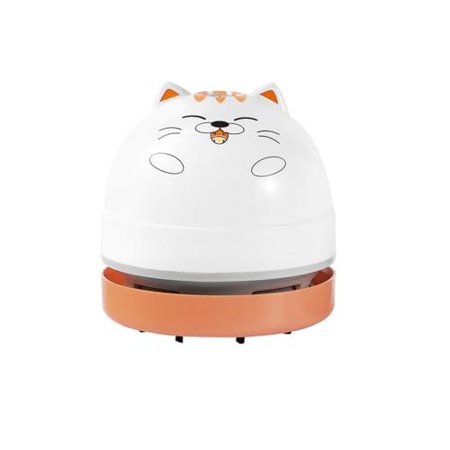 Juroupi Mini Desktop Vacuum Cleaner Cute Cordless Table Dust Sweeper Cartoon Vacuum USB Rechargeable Battery Operated for Cleaning Dust Crumbs Hairs Scraps for Keyboard Home (2)