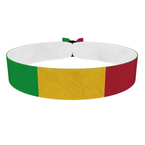 Druck-Palast Bracelet Drapeau du Mali - Accessoire en tissu imperméable - Manchette en satin durable - Idées cadeaux pour les fans de la Coupe du Monde - Lien unisexe à la mode
