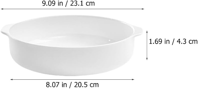 Luxshiny Ceramic Baking Dish with Double Handles Versatile Porcelain Serving Plate for Roasting Baking and Serving Dishes for Family Gatherings and Special Occasions
