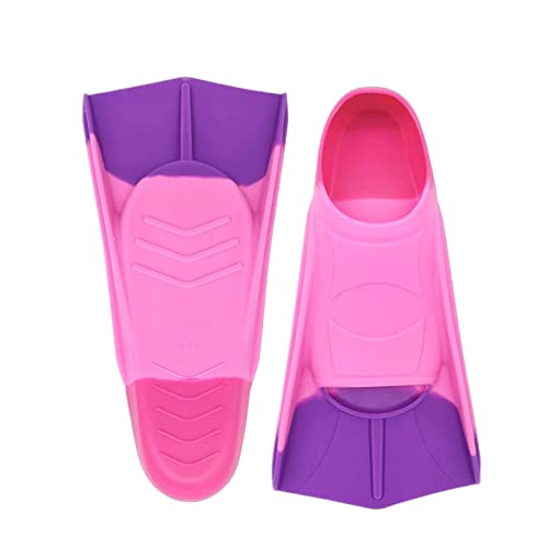 Fadgesy Swimming Training Fins,Comfortable Silicone Flippers For Swimming And Diving,Size Suitable Kids Girls Boys Adults (Small, Purple/Pink/Red) #TOP7