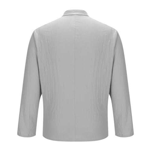 Men's Linen Blazer Jacket Casual Lapel Button Up Coat Fall Lightweight Soft Loose Fit Cardigan Outwear4