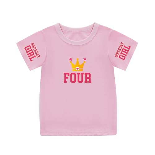 Image of Toddler Birthday Girl Shirts One Two Three Four Five Siz Seven Eight Nine Ten Birthday Tshirts Short Sleeve Tops