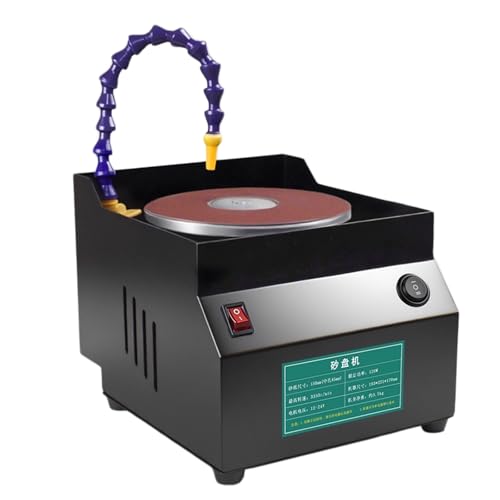 GYKOZY Lijadora de Banco eléctrica, afiladora de Cuchillos, 350 W, 7 velocidades hasta 3350 RPM, Incluye 10 Hojas de Lija, Amoladora húmeda y Seca para Tijeras y metalurgia.