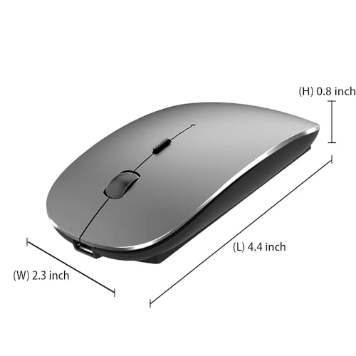 Image of KLO 4 Modes Rechargeable Bluetooth Mouse BT3.0 /5.2+USB-2.4G /Type-C,Wireless Mouse for MacBook pro /MacBook air /Laptop /iMac /ipad /Notebook /pc (BT /USB-C Grey)