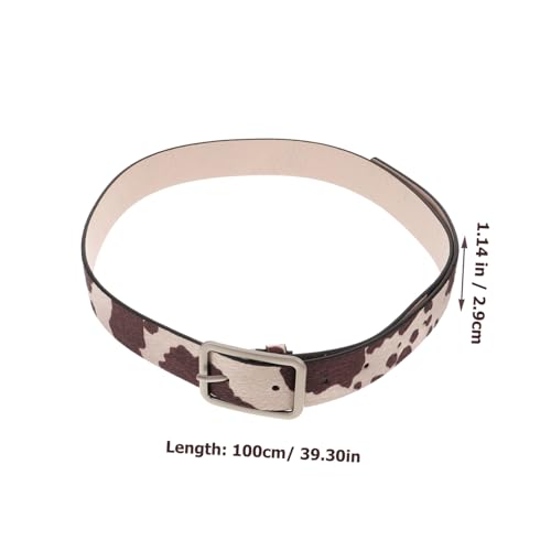 GALPADA Adjustable Cow Print Western Belt for Women Faux Horsehair PU Leather Fashion Belt Animal Pattern Waistband for Jeans and Trousers2