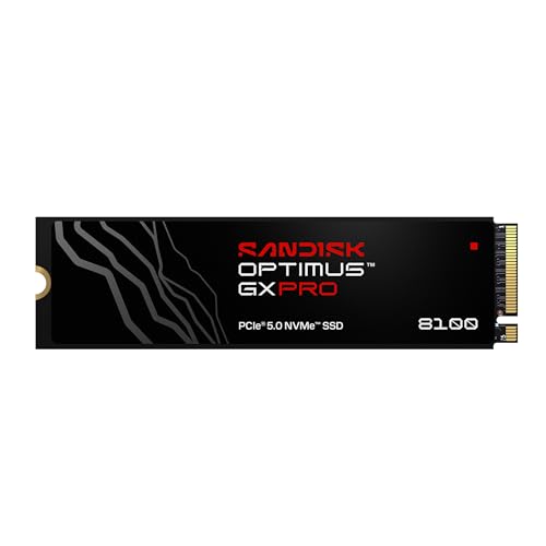 SANDISK Optimus GX PRO 8100 PCIe Gen 5 NVMe SSD 1 TB (velocità di lettura e scrittura sequenziali fino a 14.900/11.000 MB/s, TLC 3D CBA NAND)