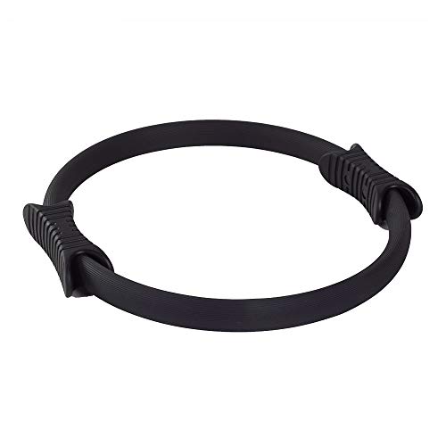 Power Systems Fiberglass Pilates Ring with 2 Handles, Firm Resistance, Black (83923)