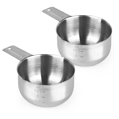 Set de 2 vasos medidores de acero inoxidable 480 ml