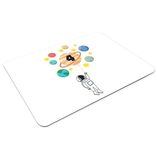 Set de table anniversaire astronaute anti-tache avec dessous caoutchouc blanc lavable