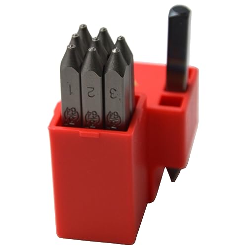 image for WKSTOOL 9pcs Heavy Duty Steel Stamp Uppercase Numbers 5/64 2mm Hand St
