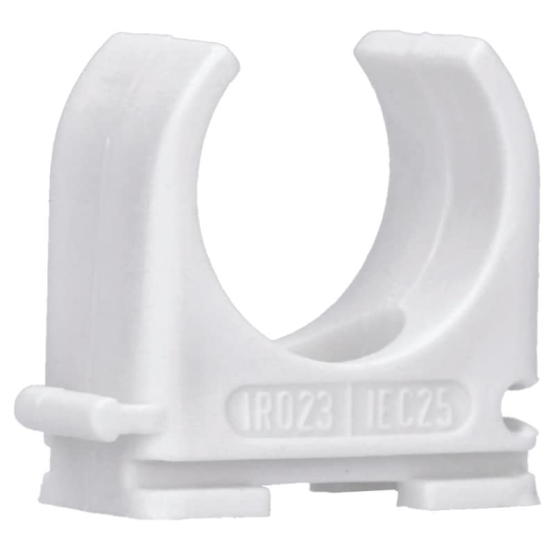 100 Stück M25 Rohr-Klemmschellen PP Kunststoff M16-M50 16mm bis 50mm für Stangenrohr Isorohr Leerrohr anreihbar zum Festschrauben Weiß Voxura