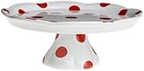 Rosanna Red Dots Pedestal Cake Stand, Gift-boxed