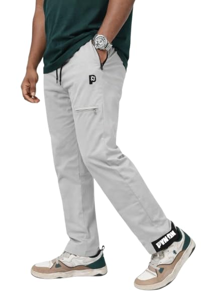 men's nylon crush track pants | 190+ gsm sports & cargo joggers | regular fit | zip pockets | elastic waist with drawstring | gym, running, travel & casual wear
