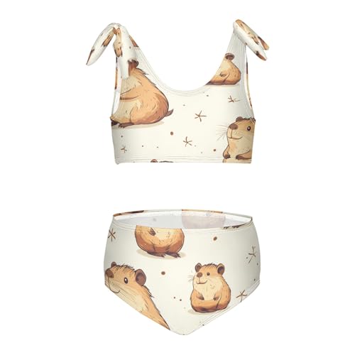 Capybara Guinea Pig Dragonfly Girls Tankini Swimsuit Kids Bikini Sets 2 Pcs Bathing Suit 3T