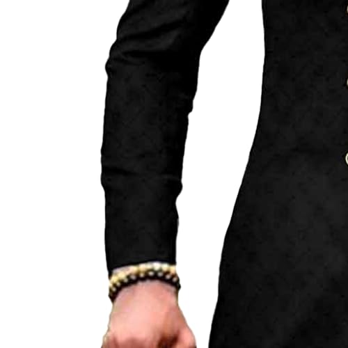 Men's Double Breasted 2 Piece Set Slim Fit Stylish African Tuxedo Jacket & Pants Wedding Prom Party Tailcoat Suit2