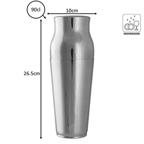 Urban Bar Cocktail Shaker in Gift Box, Calabrese, 18/8 Stainless Steel, 2 Pieces 90cl Model No UB123
