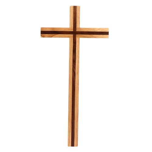 Crucifijo de madera natural PRETYZOOM para colgar en bautizos y confirmaciones