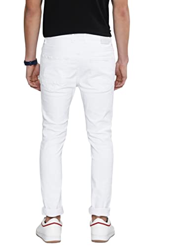 Image of X20 Mens Clasic Clean Slim Fit White Jeans