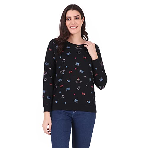 Image of Stories.Label Women Sweatshirt Full Sleeve | 100% Cotton Printed Winter Wear for Women | Casual Round Ribbed Neck Pullover Graphic Sweatshirt Tops | Regular & Plus Size (S-5XL)