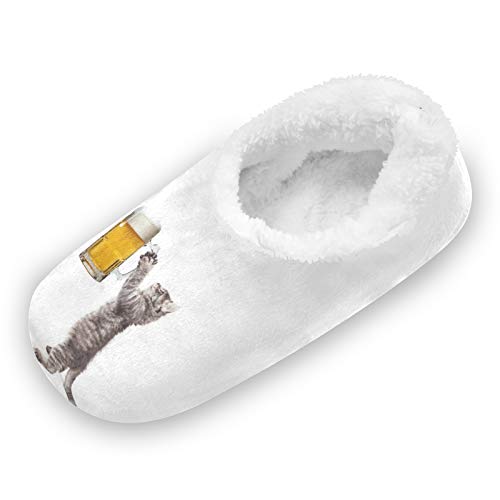 Naanle Women's Winter Memory Foam Slippers, Grey, Size 5-6, Closed Toe, No Heel, Medium Width, Solid Pattern, Fuzzy Fleece Lining, Anti-Slip Rubber Sole2