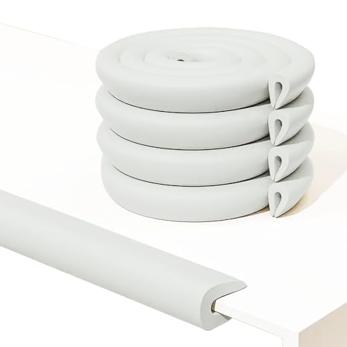 U Shape Edge Protectors for Glass Coffee Table,Foam Baby Proofing Safety Bumper Guard Strip,Suitable for Table Edges with a Thickness of no More Than 2cm/0.78inch,6.5 Ft/2m (U Type(Gray))
