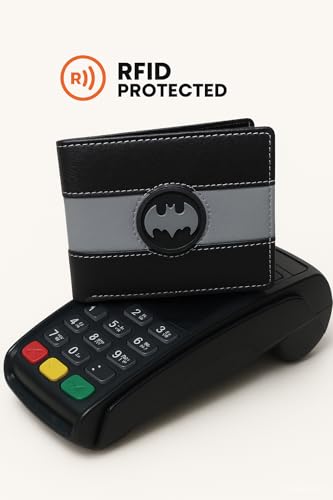 Image of Vintage Black Genuine Leather Bat Wallet | Slim Bi-Fold | 10 Card Slots | Stylish Gift Box | RFID Blocking