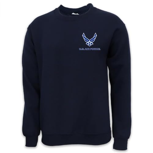Armed Forces Gear Men's US Air Force Wings Logo Crewneck Sweatshirt (Multicolor)