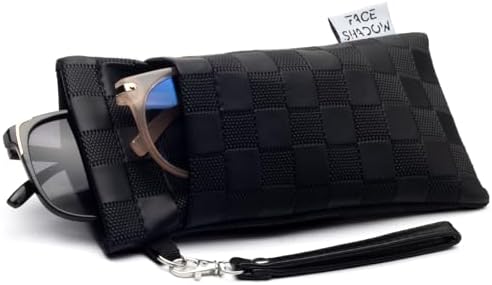 Face Shadow Double Glasses Case PU Soft Eyeglass Case For Women Men
