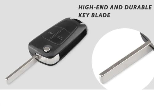 Coque de clé pliable 2 boutons Opel Corsa 2008 boitier telecommande ABS - 3