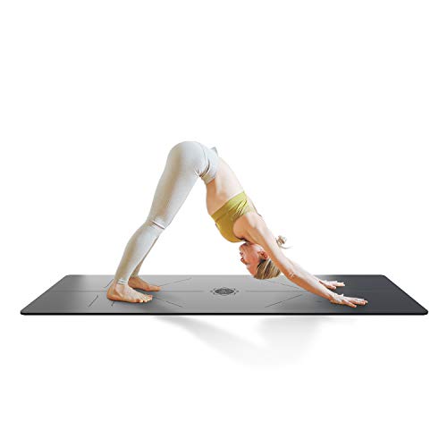 FrenzyBird 5 mm PU Yoga Mat with Carrying Strap and Alignment Marks, Anti Slip and Easy to Clean, Provides Perfect Cushioning, Ideal for Beginners and Advanced Yogis
