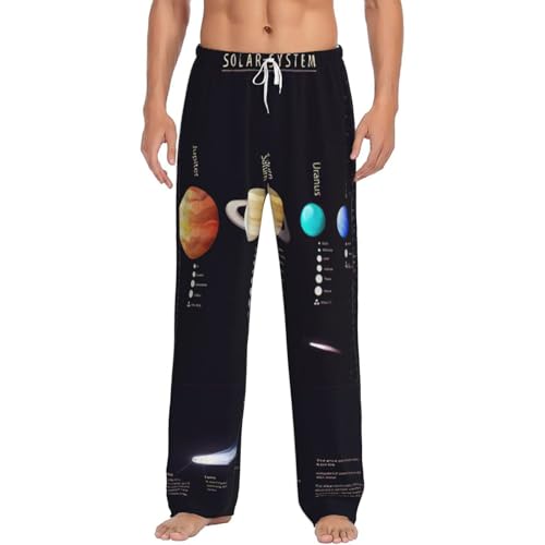 Pantalon de nuit en flanelle chaude imprimé Jupiter pour homme