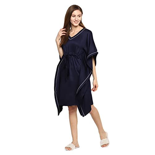 Image of Modal Satin Ultra Soft Kaftan Dress for Women |Night Suite | Pyjama