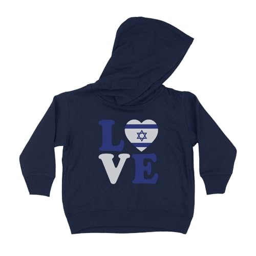 Love Israel Kids Hoodie Sweatshirt Toddler 2T Navy