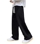 OYOANGLE Men's Textured Elastic Drawstring Waist Straight Leg Pants Casual Track Pants Sweatpants