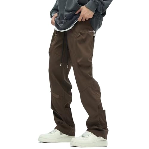 Men's Casual Loose Fit Y2K Cargo Pants Drawstring Vintage Hiking Joggers Sweatpants