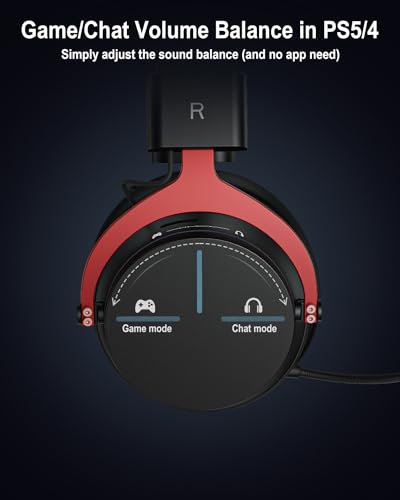 Image of Inwa PS5 Headset Wireless with Game /Chat Balance Mixer, Lower Latency 5.8GHz Tech, 7.1 Surround Sound, Protein Soft Earmuffs, Detachable Mic, Works with PS5, PS4