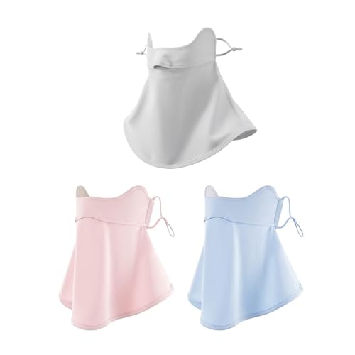 Image of 3-4 PCS Face Cover for Women, Full Face Mask for Sun Protection During Outdoor Activities, Breathable Ice Silk Fabric for All-Day Comfort