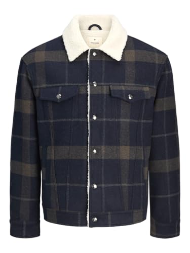 JACK & JONES Herren Jprblutexas Wool Blend Trucker Jacket Sn, Dark Navy, xx_l – Ansicht 1