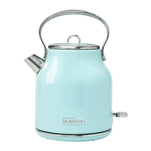 Haden Heritage 1.7 Liter Stainless Steel Electric Kettle, Hot Water Kettle with 360-Degree...