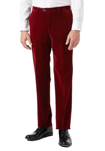 Men’s Velvet Trousers Vintage Classic Fit Dress Pants for Diner