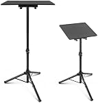 Universal Laptop Projector Tripod Stand - Computer, Book, DJ Equipment Holder Mount Height Adjustable Up to 35 Inches w/ 14'' x 11'' Plate Size - Perfect for Stage or Studio Use - PylePro