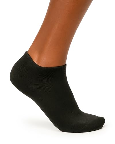 BLACK FORTUNE Socks for Men & Women - 12 Pack Lightweight Cotton Socks - Breathable Black Sock for Work, Gym, Daily Use