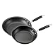 Anolon 82074 Twin Pack 10" and 12" French Hard Anodized Aluminum Skillet Set, Gray