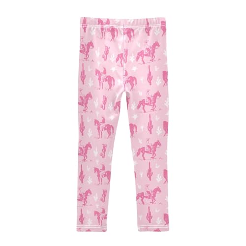 ZZKKO Girls Leggings Pink Cowgirl Western Cowboy Toddler Girls Clothes Leggings for Girls Toddler Girls Leggings 3-4T2