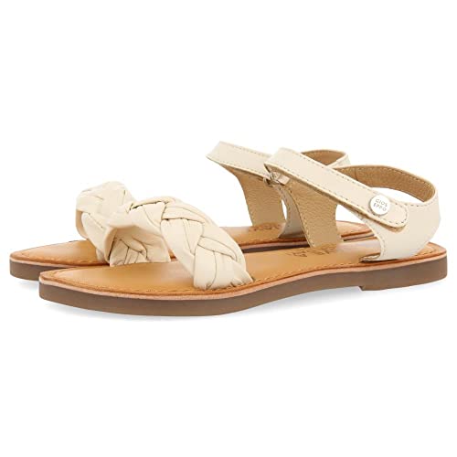 Sandales en peau couleur cuir pour fille : la chaussure tressée lalande des vacances